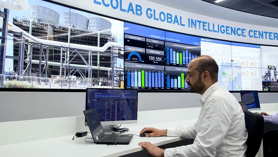 Ecolab Global Intelligence Center monitoring room